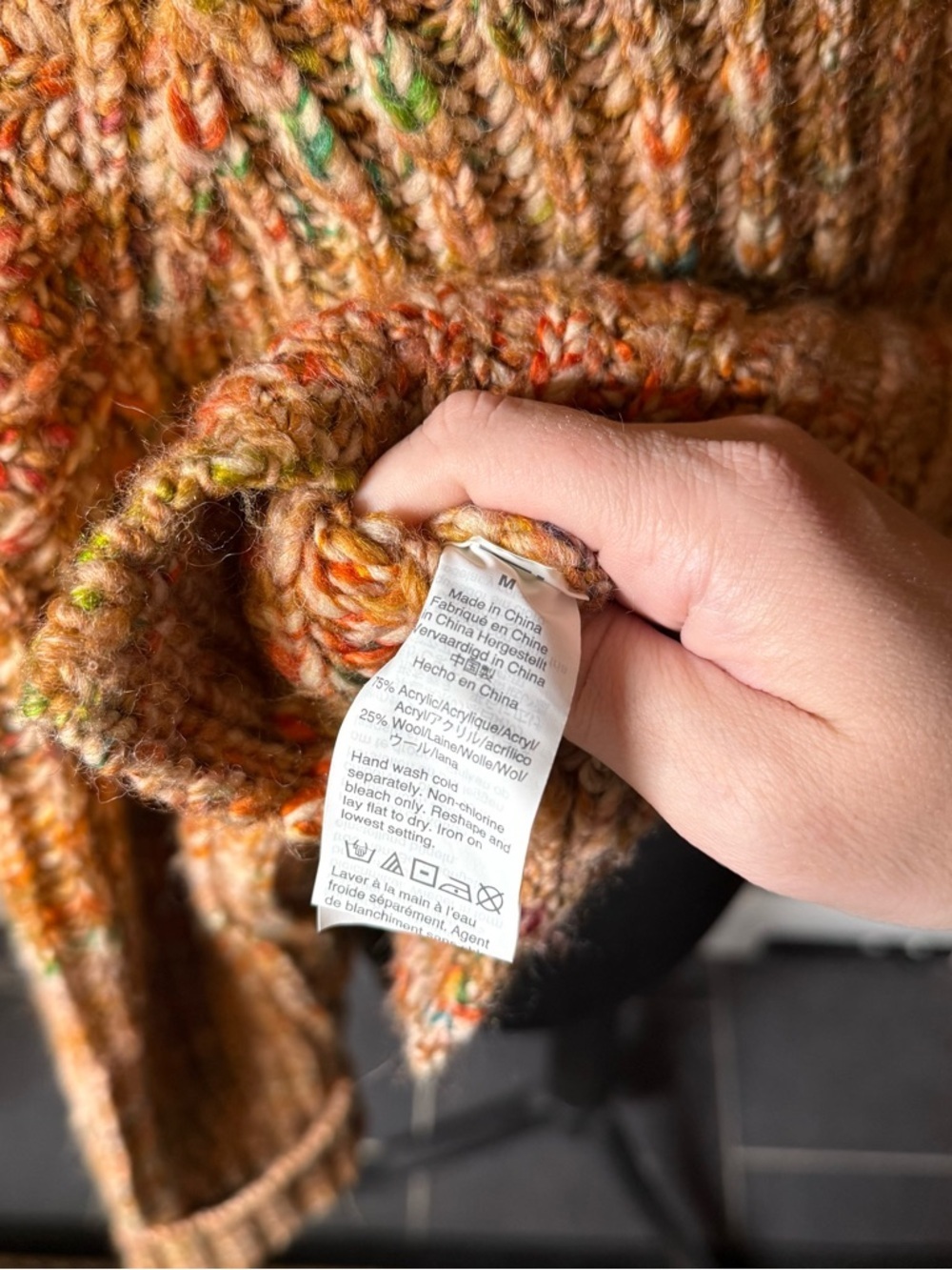 Madewell Multicolored Ribbed Turtleneck Sweater - Orange Speckle - Picture 5 of 5